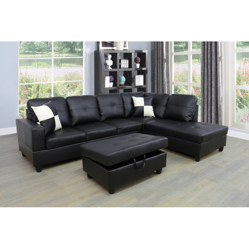 Latitude Run® 3 Piece Vegan Leather Sectional Wayfair